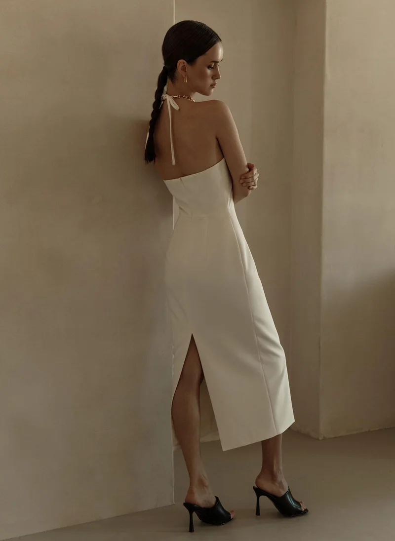 Lichi  Chain-halterneck midi dress for Women | Best Price UAE
